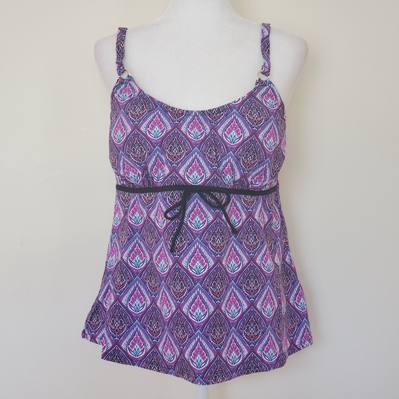 Leilani Tankini Purple Underwire Top Only Plus New - Picture 3 of 8